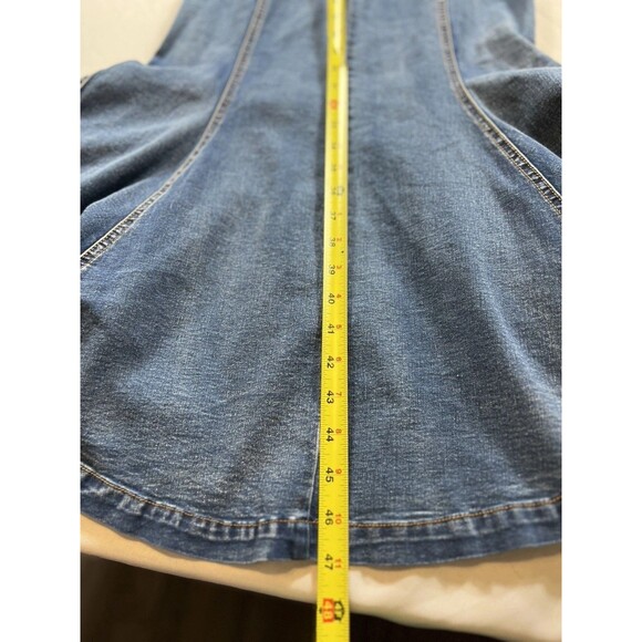 Chic Womens Denim Slim Cheongsam Collar Flared Sleeve Mermaid Dress Size Large - Picture 9 of 15